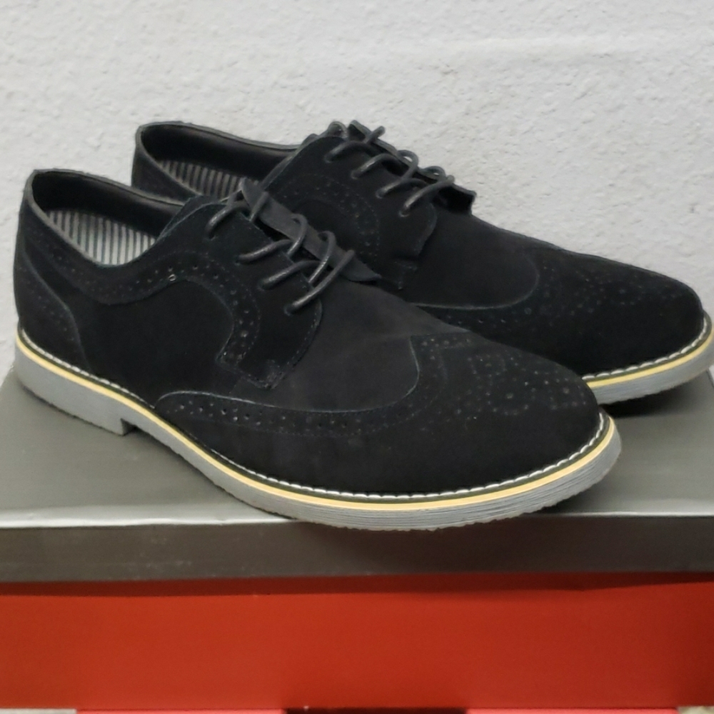 Alpine Swiss Suede Wingtip Modern Dress Shoes